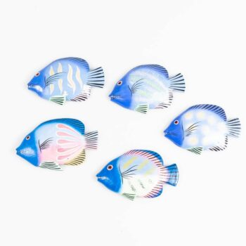 Lot 6 poissons en bois