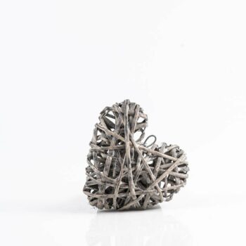 Coeur moyen en rotin gris