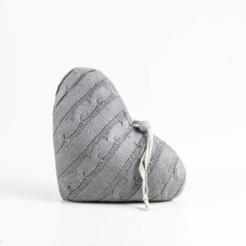 Coeur en laine gris
