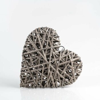 Grand coeur rotin gris