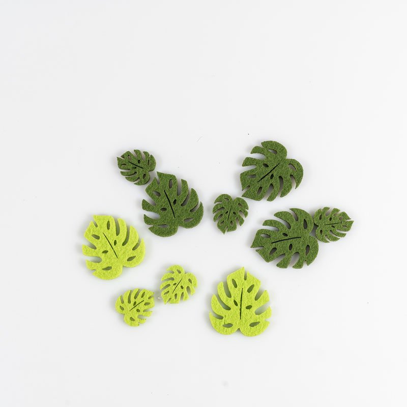 Lot de petites feuilles monstera en feutrine (32)