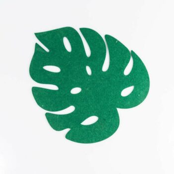 Feuille monstera en feutrine vert foncée