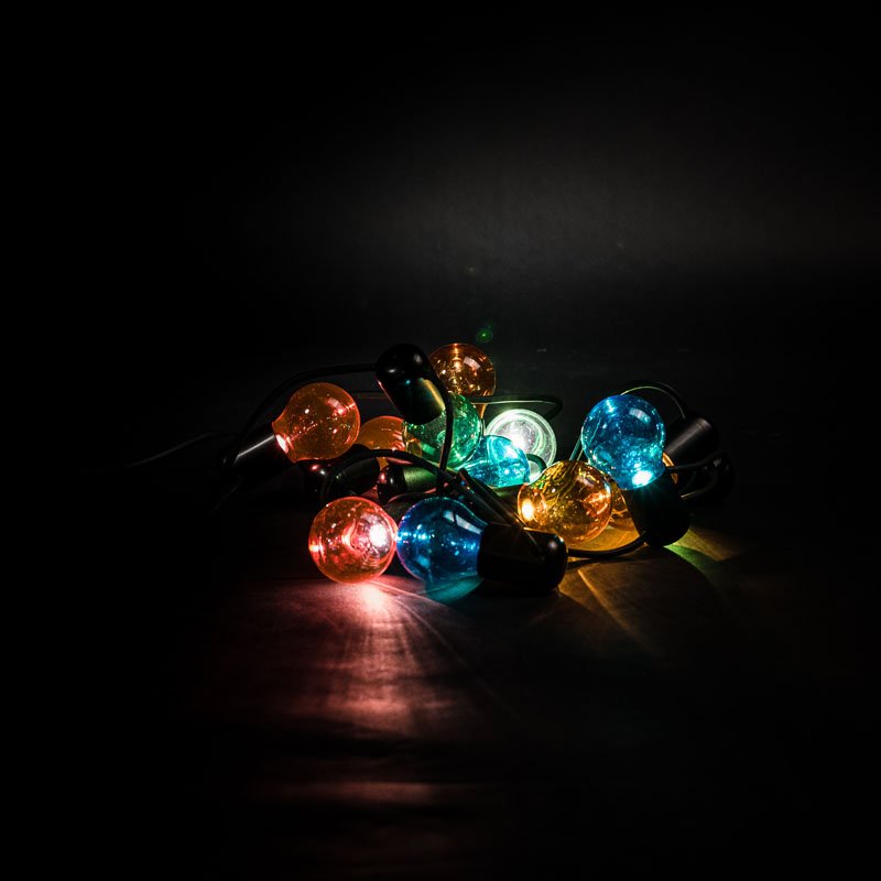 Guirlande 12 ampoules guinguette colorée sur prise – Image 2