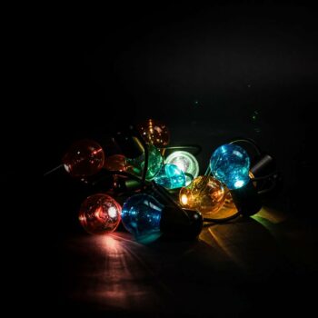 Guirlande 12 ampoules guinguette colorée sur prise