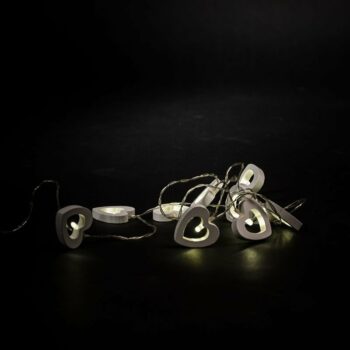 Guirlande de 20 coeurs en bois