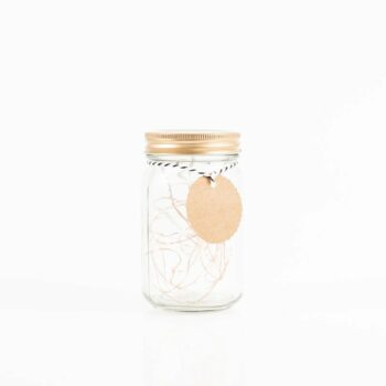 Pot en verre avec guirlande lumineuse
