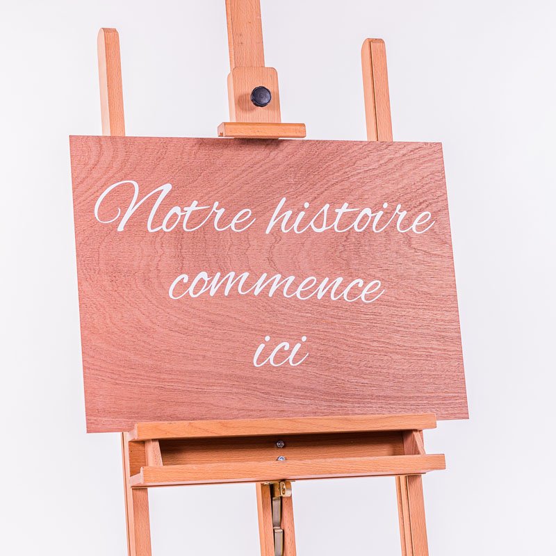 Panneau de cérémonie "notre histoire commence ici"
