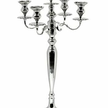 Chandelier argenté sur pied 5 branches