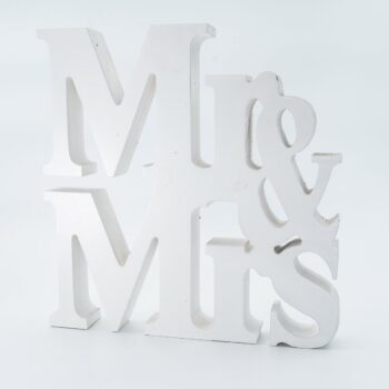 Mr & Mrs en bois blanc