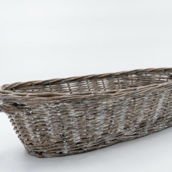 Panier tressé en corde et tissus blanc beige