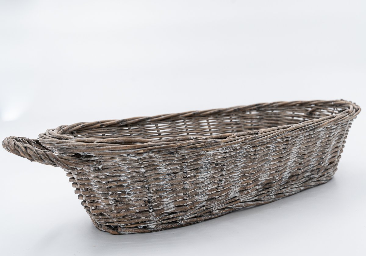 Panier tressé en corde et tissus blanc beige
