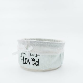 Panier rond en toile 'you are so loved'