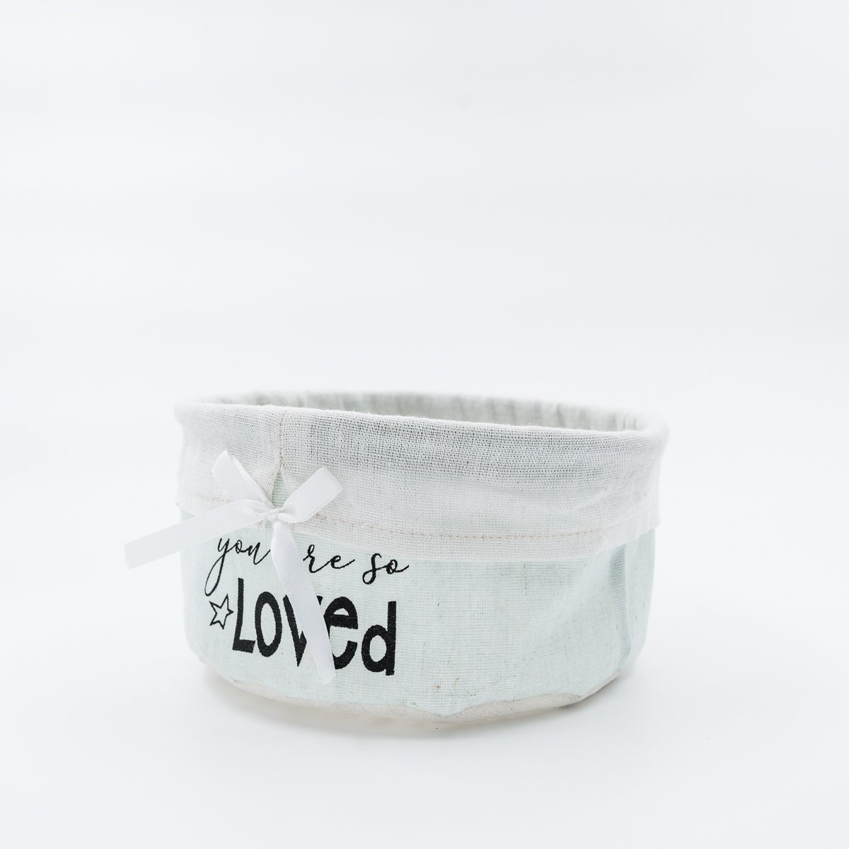 Panier rond en toile 'you are so loved'