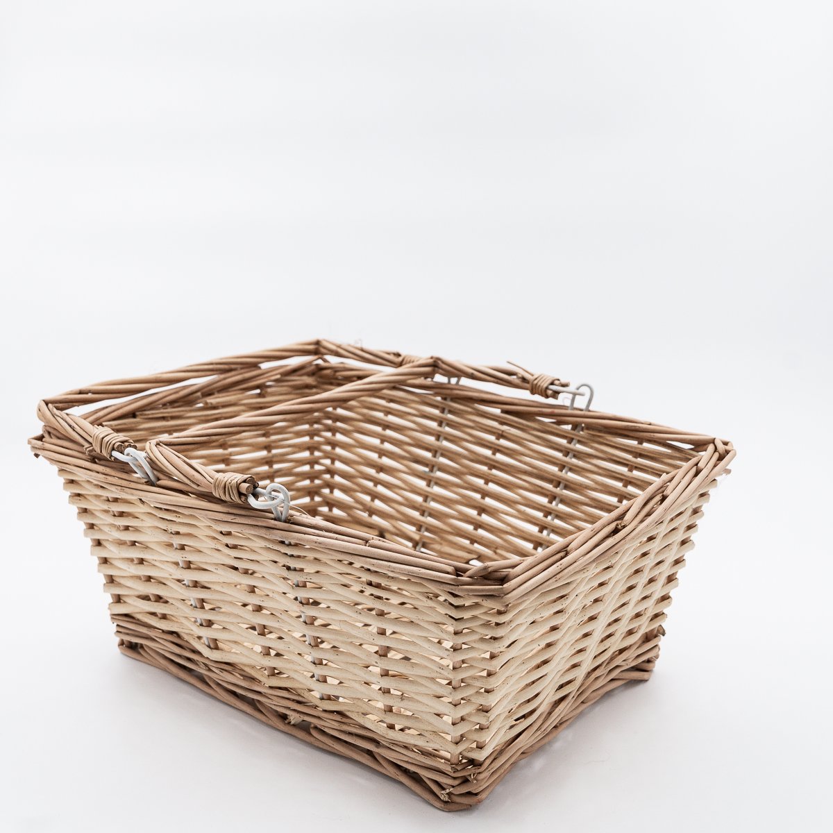 Panier en osier rectangulaire avec double anse