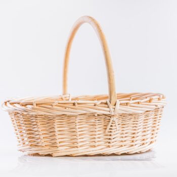 Panier en osier oval avec anse