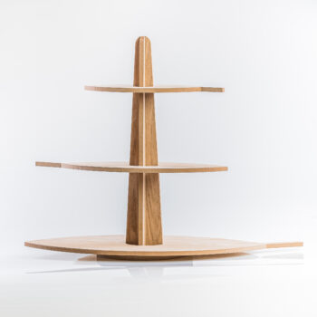 Présentoir feuille en bois 3 étages