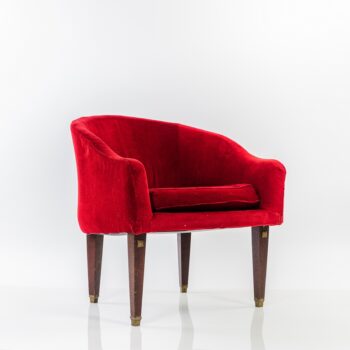 Duo de fauteuils en velours rouge