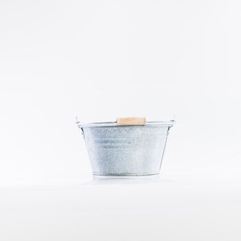 Seau en zinc avec anse pour cendrier