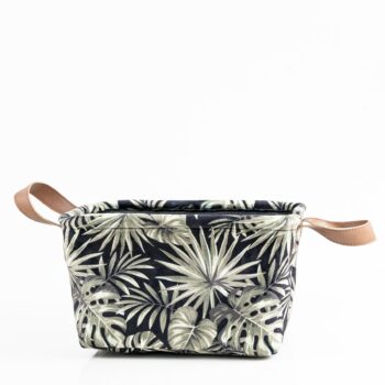 Panier velours noir tropical