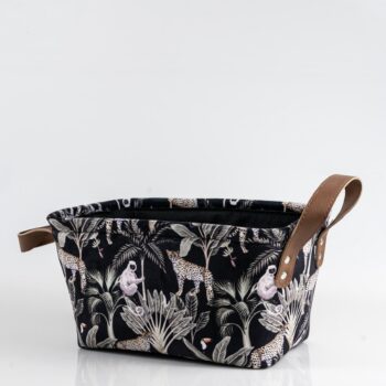 Panier velours noir jungle