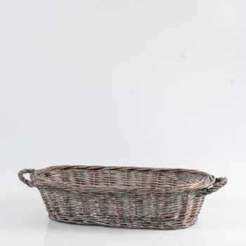 Panier allongé bas gris