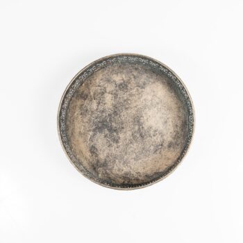 Plateau métallique bronze effet vieilli