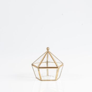 Boite en verre et métal doré