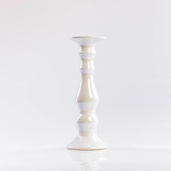 Bougeoir blanc brillant porcelaine