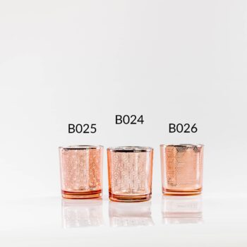 Photophore rose gold motif lignes