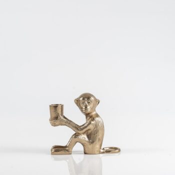 Porte chandelle singe doré