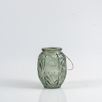 Photophore vert avec guirlande led