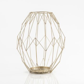 Grand bougeoir géométrique doré