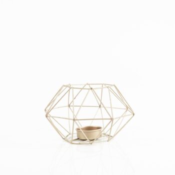 Bougeoir géométrique doré bas