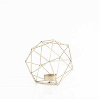 Bougeoir géométrique doré "boule"