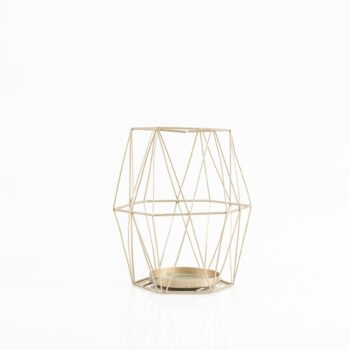 Bougeoir géométrique doré vertical