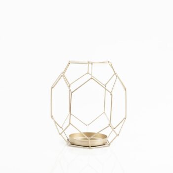 Bougeoir géométrique doré ouvert