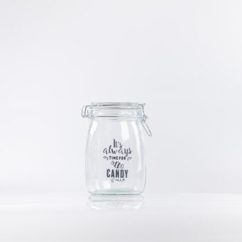 Bonbonnière type weck "it's always time for candy"