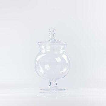 Bonbonnière boule avec couvercle travaillé