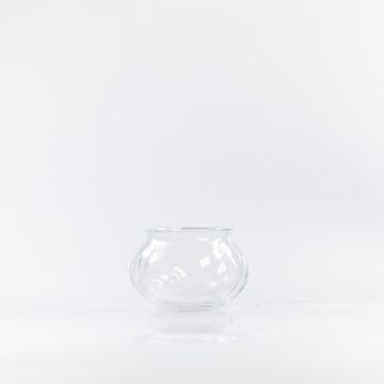 Pot en verre rond avec reliefs