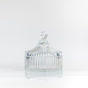 Bonbonnière ronde biseautée avec couvercle