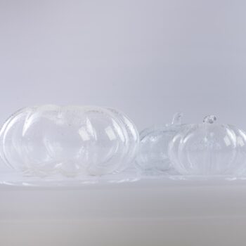 Trio de citrouilles en verre