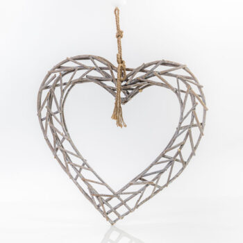 Grand coeur en bois gris