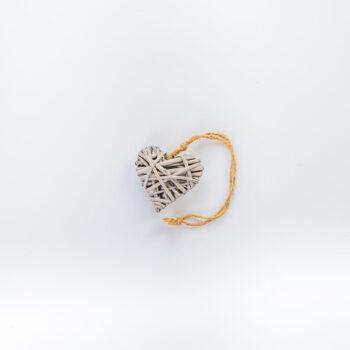 Coeur en rotin taupe petit format