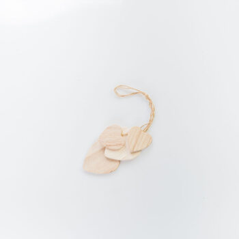 Suspension 4 coeurs en bois brut