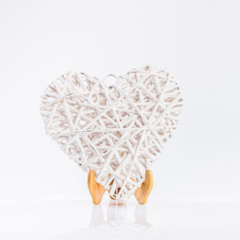 Coeur en rotin blanc