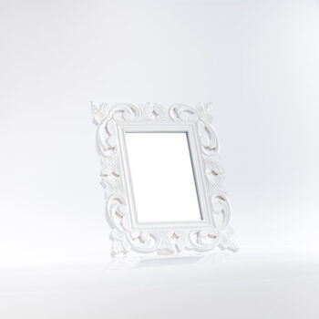 Miroir 19 *13 encadrement blanc