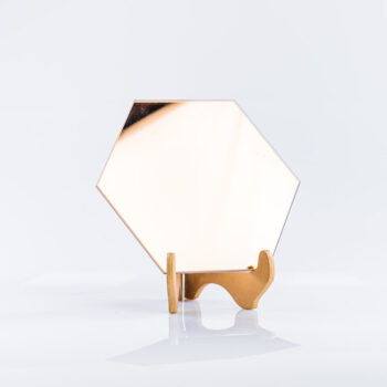 Miroir hexagonal rose gold
