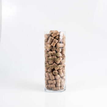 Vase de bouchons "champagne" doré