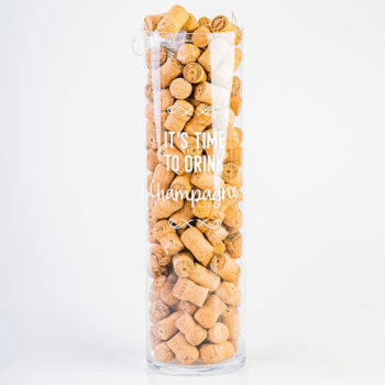 Grand vase de bouchons "champagne" blanc