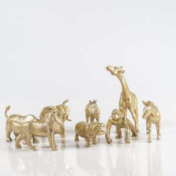 Lot d'animaux de la jungle peints en doré (23)